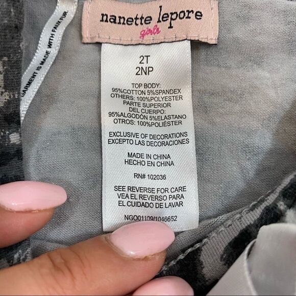 Nanette Lepore Girls Grey Chetah Print Dress 2T - Picture 8 of 10